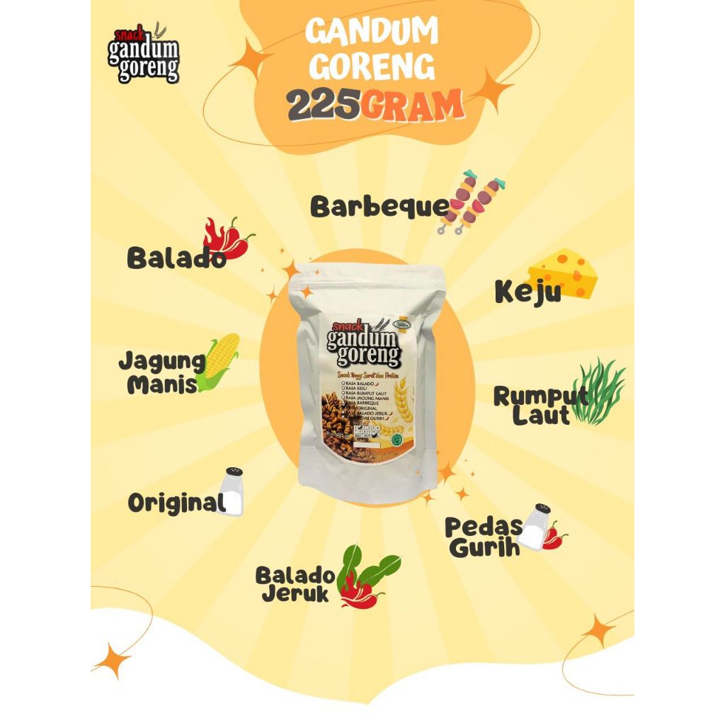 

Cemilan Gandum goreng 225gram