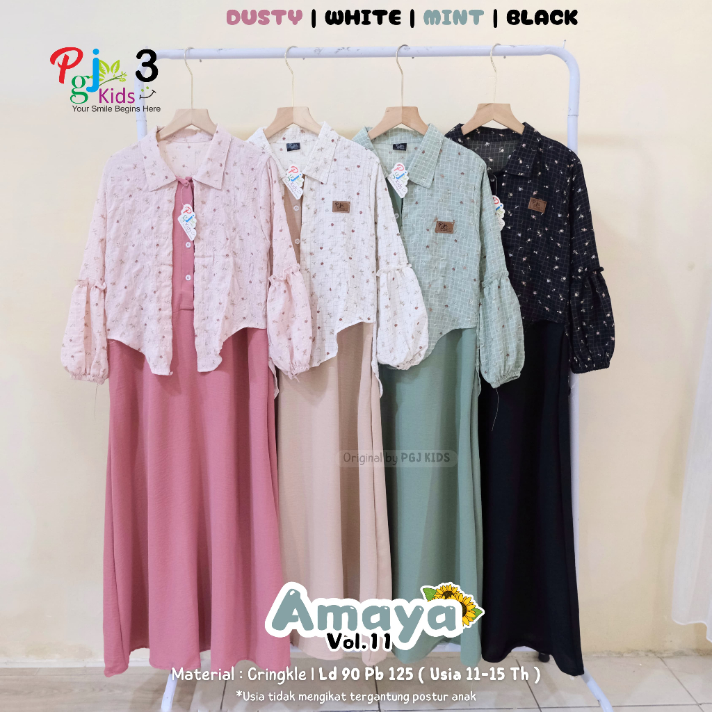 AMAYA - VIDI GAMIS SET CARDIGAN REMAJA Original by PGJ Kids