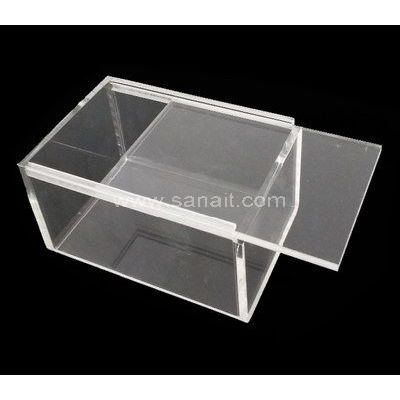 

Kotak akrilik 10x10x10cm akrilik kotak hadiah display perhiasan kotak penyimpanan dengan penutup geser