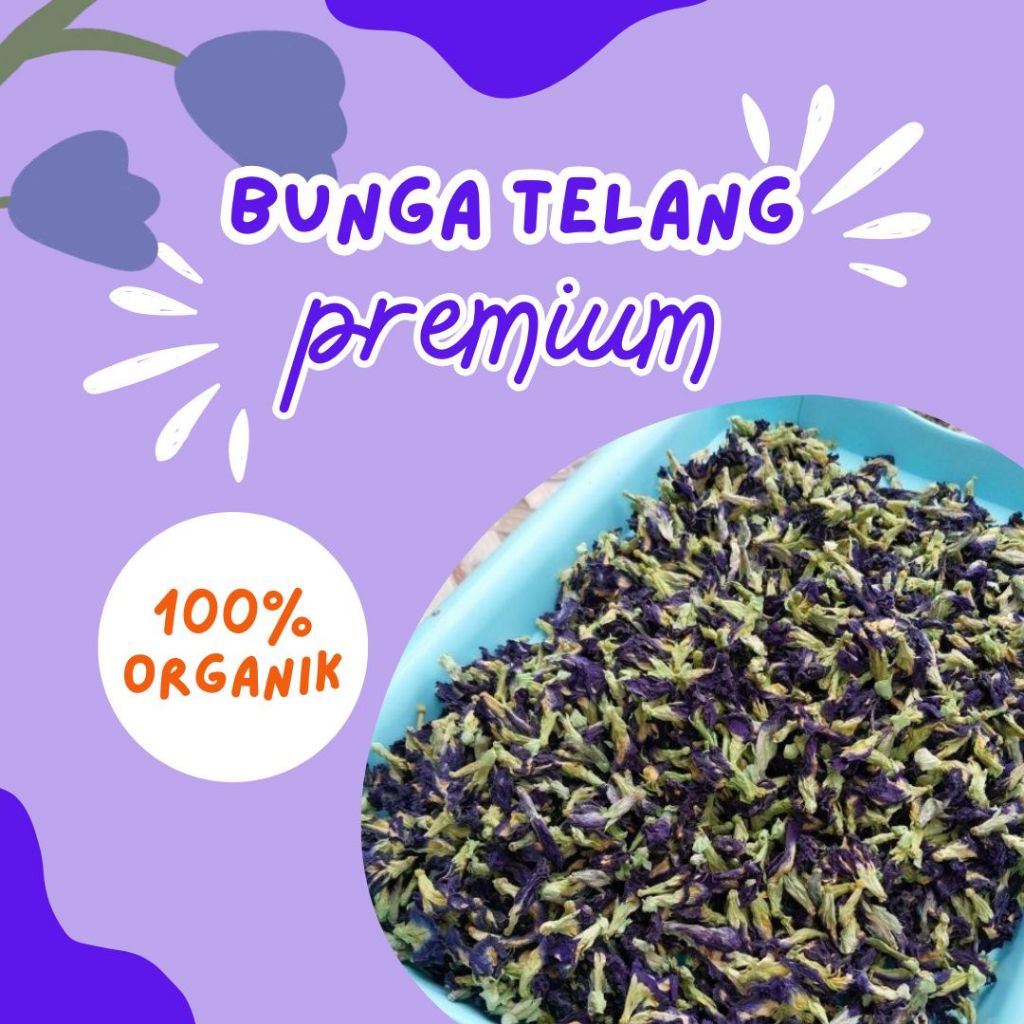 

Bunga Telang Kering Grade A Teh Herbal Telang Pewarna Makanan dan Minuman Telang Ungu Telang Untuk Kesehatan Mata Teh herbal Telangg 1 KG Bunga Telang