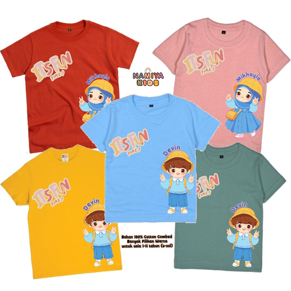 (1-11 TAHUN) ANAK TK KOREA CUSTOM NAMA/ Kaos Anak Custom/ Kaos Anak Bonus Nama/ Kaos Anak Inisial/ K
