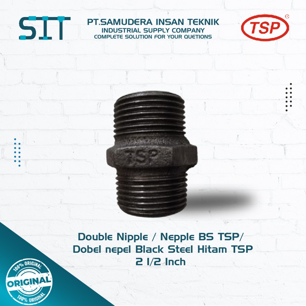 Double Nipple Besi Hitam 2 1/2 inch Double Nepple BS TSP Dobel nepel Black Steel Hitam TSP