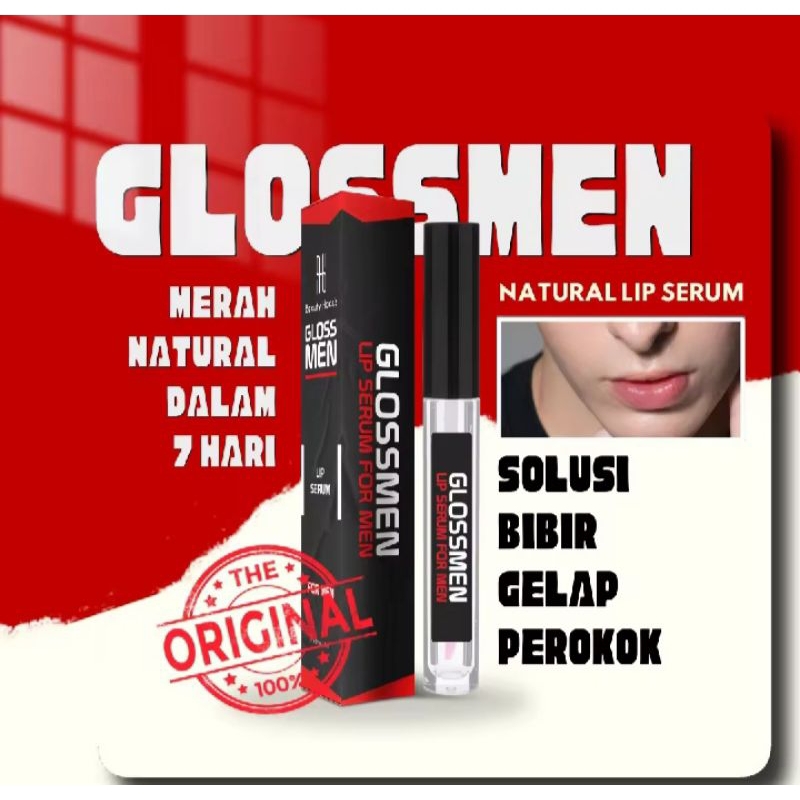 GlossMen Lip Serum Pelembap Bibir - Pemerah Bibir Pria - Pencerah Bibir Pria Alami