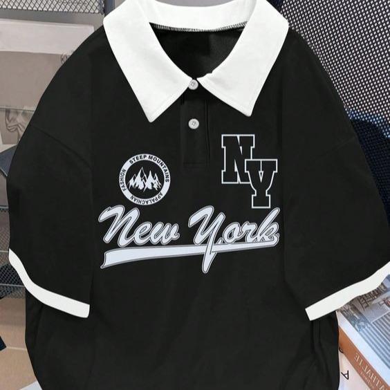 Kaos Polo Kerah Big Size "NEW YORK" Kaos Polo Premium 24s Bahan Adem 6XL 5XL 4XL 3XL Kaos Kerah Jumb