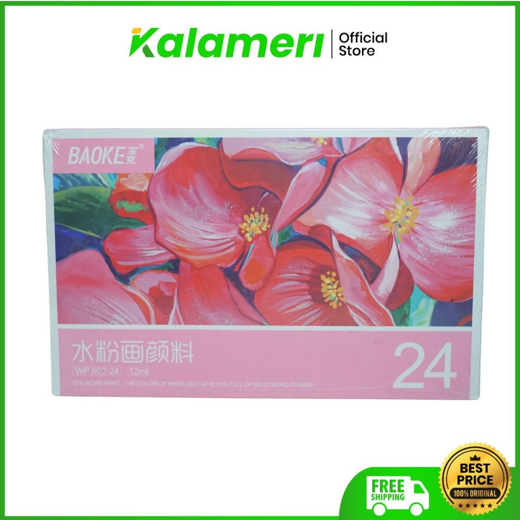 

KALAMERI - Baoke Gouache Paint Set 24C - Opaque Paint - Pewarna Gouache 24 Warna