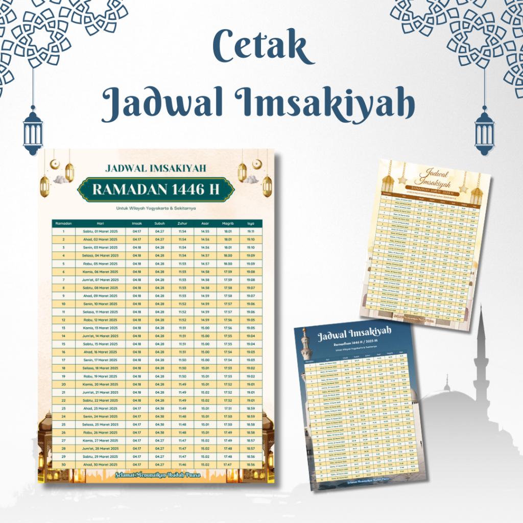 

[A3+] CETAK JADWAL IMSAKIYAH RAMADHAN 1446 H/2025 M JADWAL IMSYAK