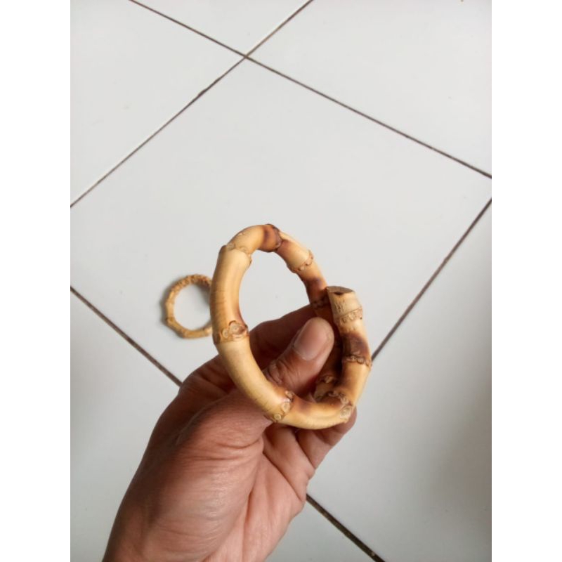 gelang bambu kuning, gelang etnik, gelang akar bambu