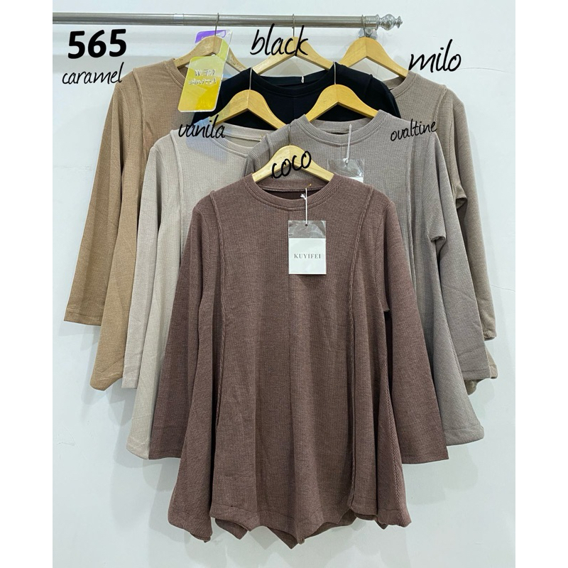 blouse 565 kuyifei//atasan knit import kuyifei//pakaianwanitasby