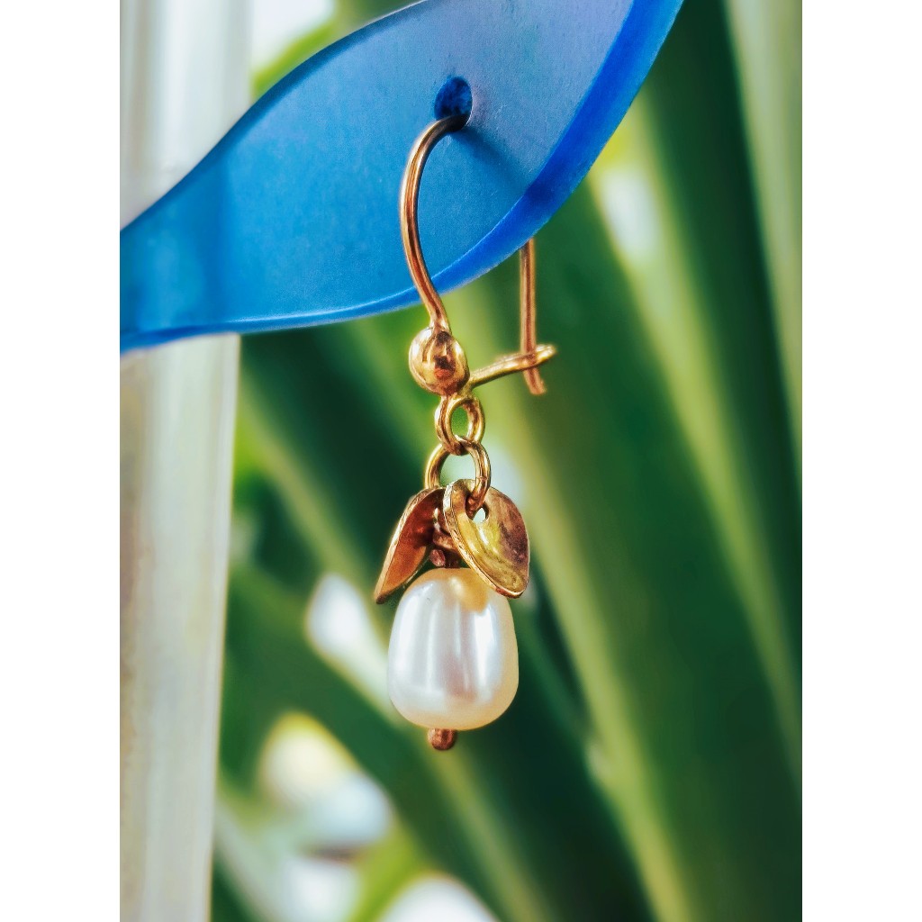 Anting Emas Mutiara Asli emas 9K