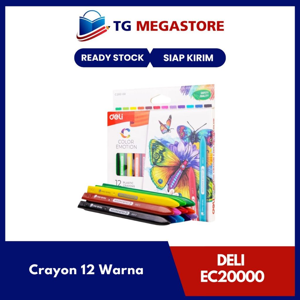 

Crayon Plastik DELI Color Emotion 12 Warna - EC20000