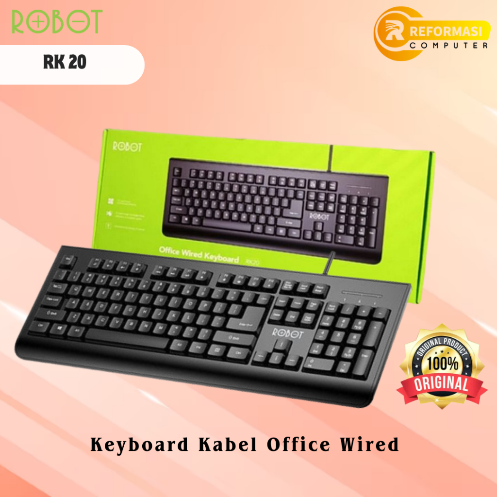 Robot Keyboard Kabel RK 20 / Office Wired Keyboard Robot RK20 Original