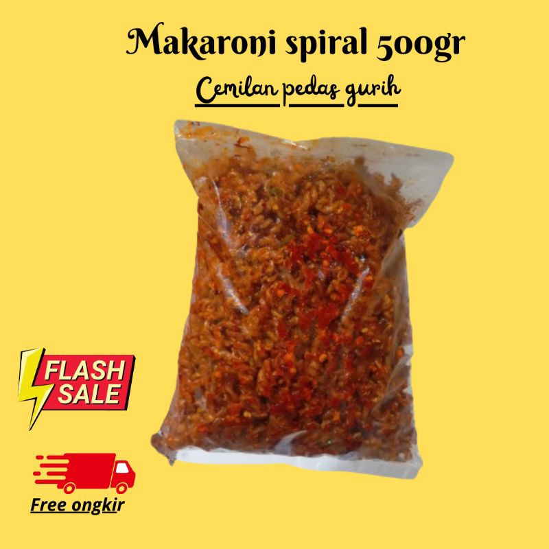 

MAKARONI ULIR / MAKRONI SPIRAL BANTET CIKRUH PEDAS GURIH DAUN JERUK - 500 GRAM ( Happy Snack Kriuk )