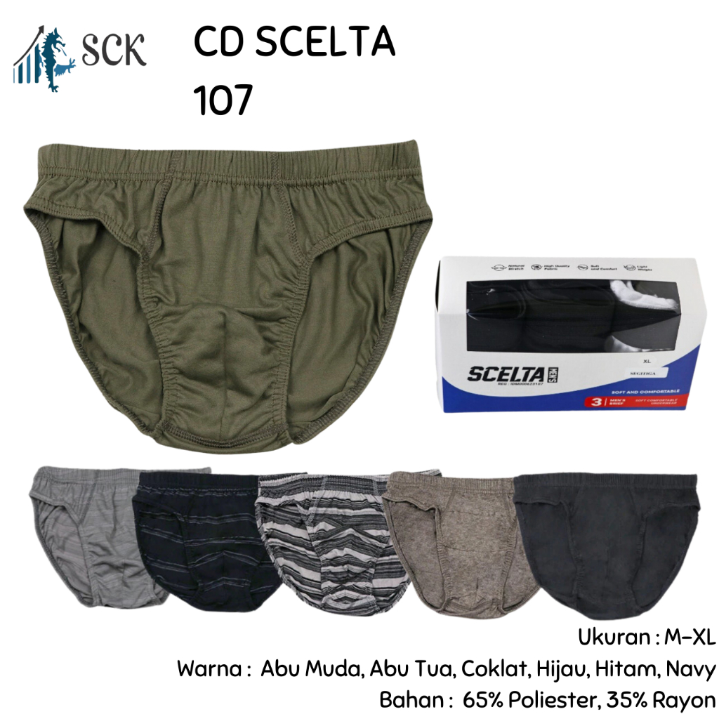 [ISI 3] CD Pria Scelta SM 107 3S / Celana Dalam Cowok CD Laki Scelta - sckmenwear GROSIR
