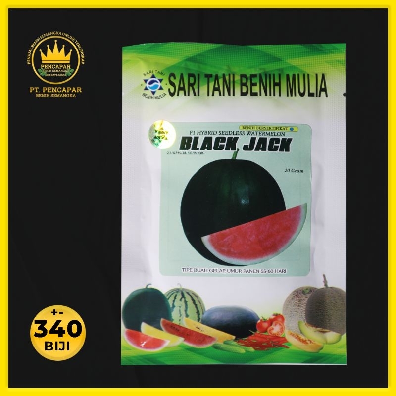 BENIH SEMANGKA BLACK JACK - SARI TANI NON BIJI HITAM - 20 GRM