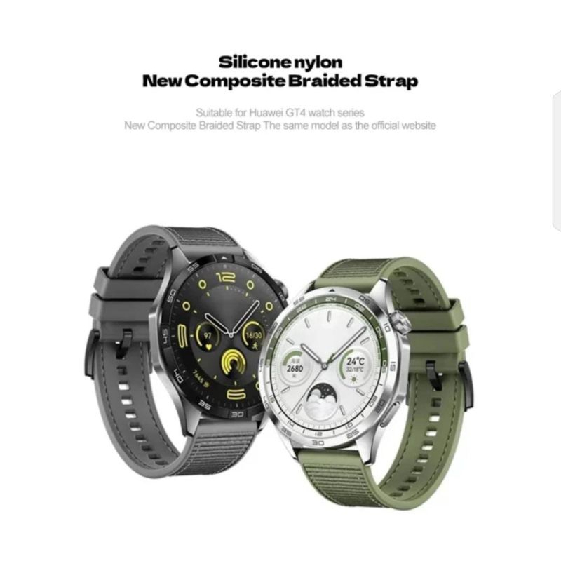 Strap Silicone / Tali Jam Nylon Woven Braid 22mm Huawei Watch GT Series 46 / Watch Buds / Ultimate O