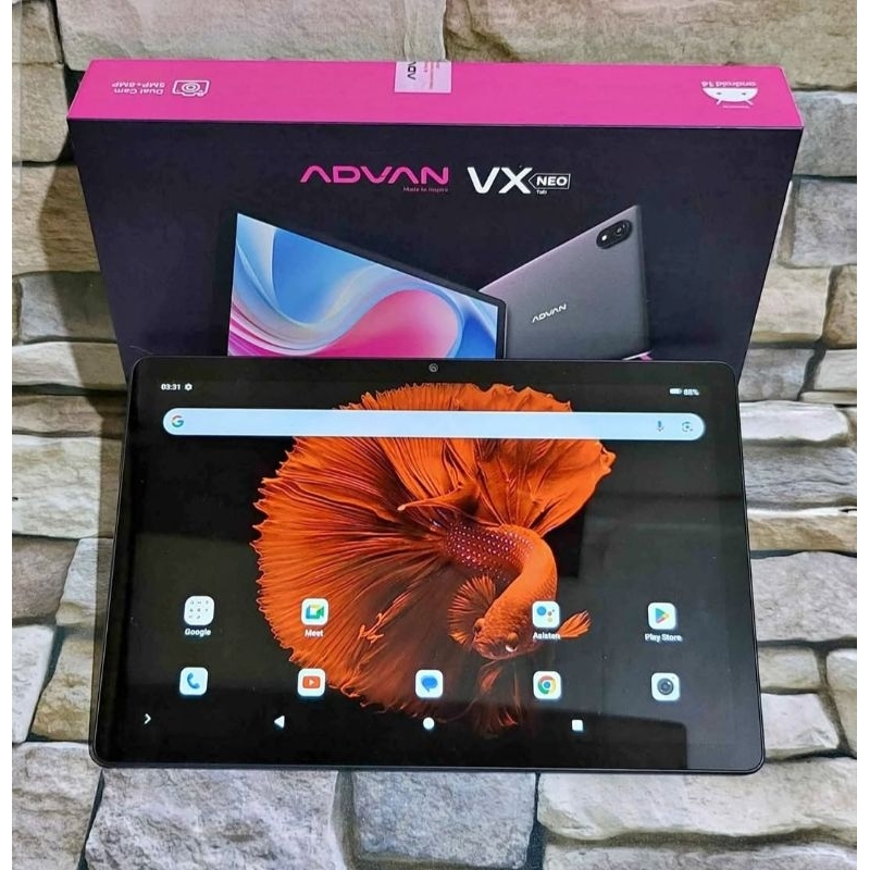 Advan VX Neo Ram 4/128 10inch Dual Sim second mulus lengkap