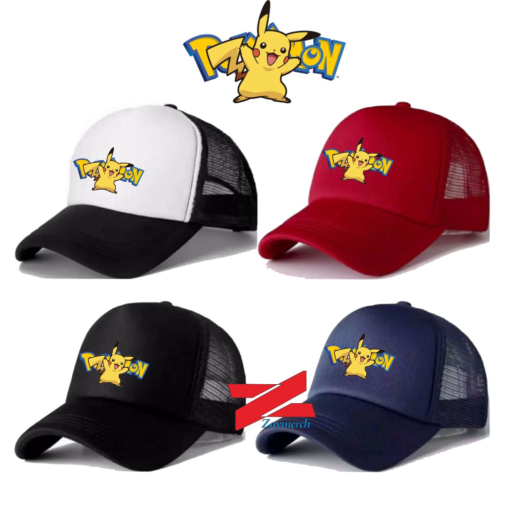 topi pokemon hore karakter topi trucker anak dewasa pokemon topi jaring  pokemon