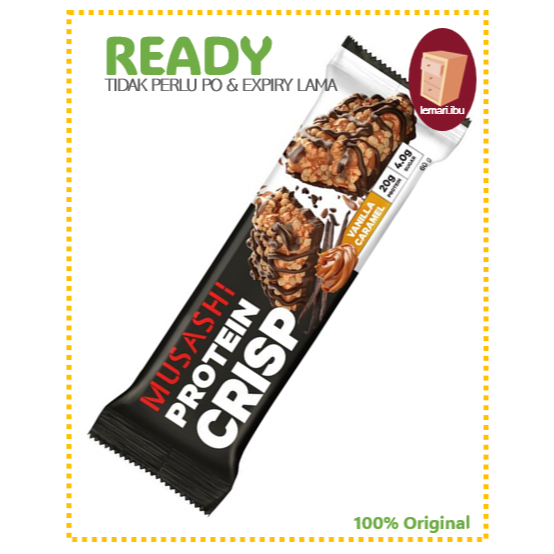 

Musashi Protein Crisp Bar Vanilla Caramel 60g - Protein Bar - 100% ORIGINAL - BARANG READY DIKIRIM - Made in New Zealand