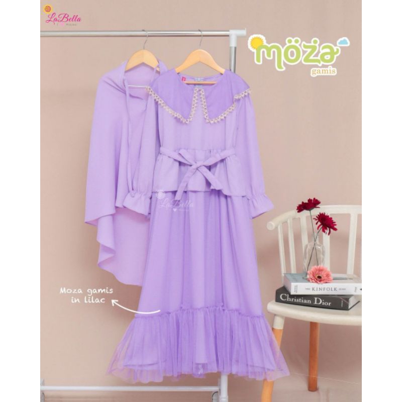 KOREAN GAMIS KIDS PLAIN SERIES GAMIS ANAK WARNA UNGU LILAC POLOS MULAI 5 TAHUN MOZA BY LABELLA GAMIS