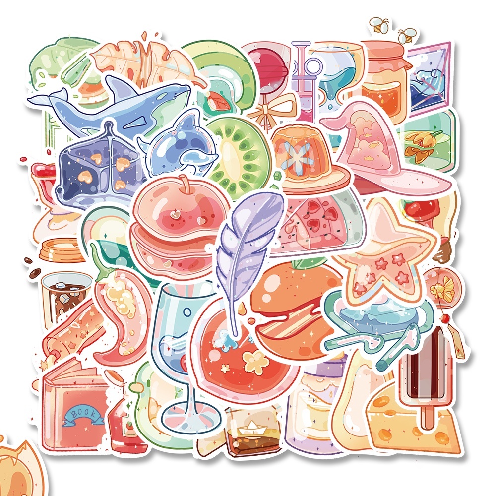 

Stiker food chubi Sticker WaterProof Isi 24 pcs