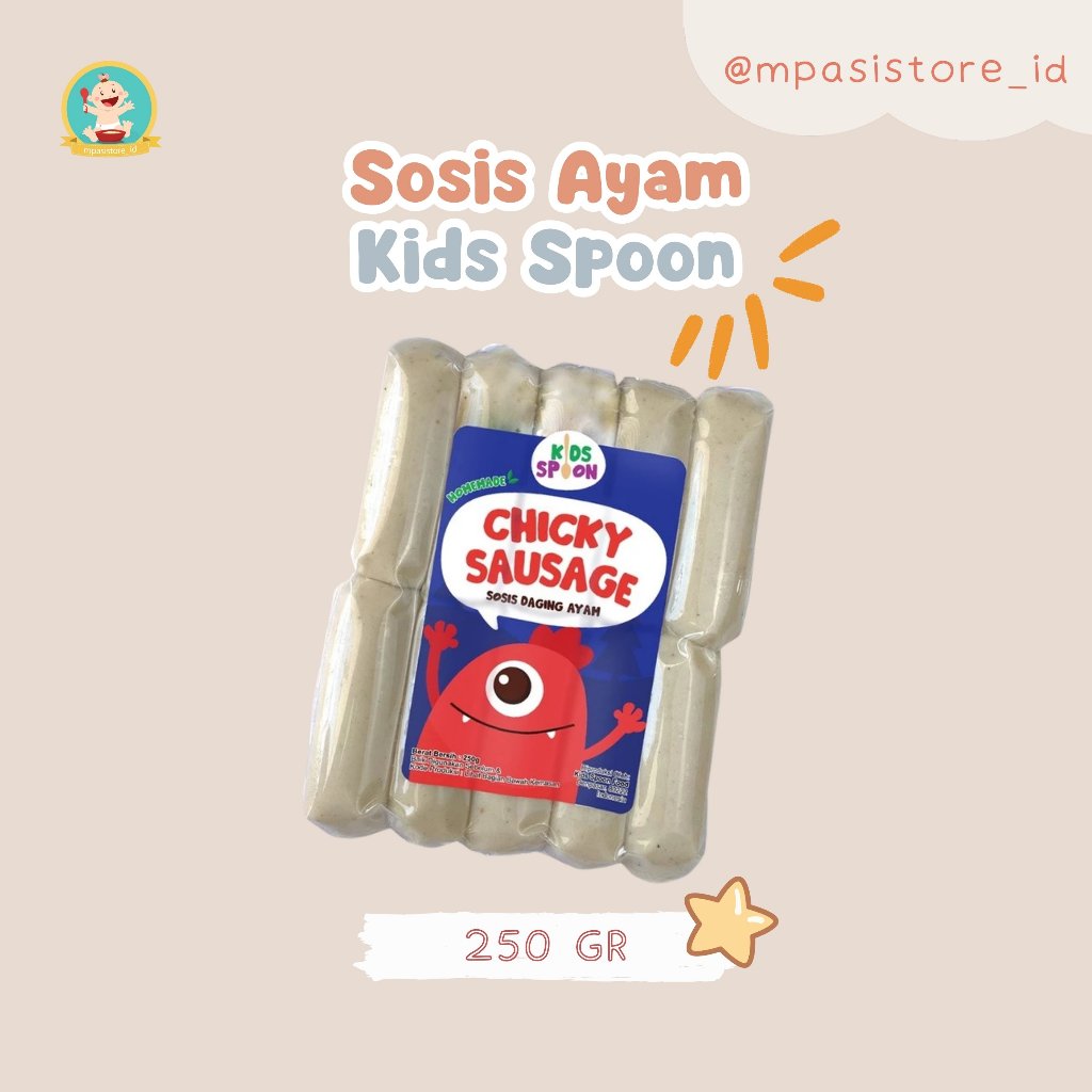 

Kids Spoon Little Butchers Chicky Sausage osis Ayam Original Homemade Tanpa Pengawet