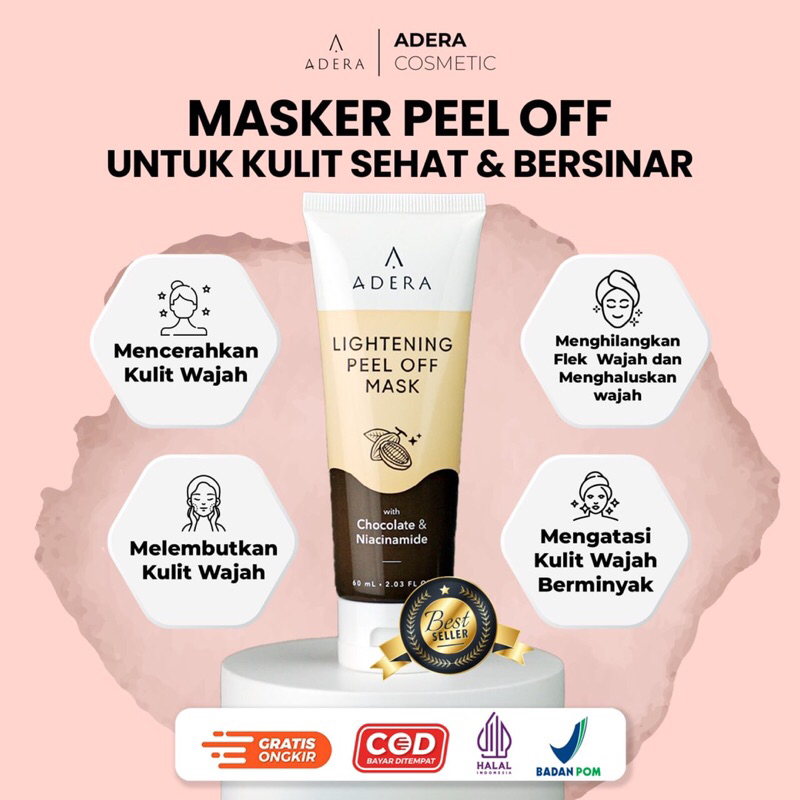 ADERA Lightening Peel Off Mask with Chocolate & Niacinamide
