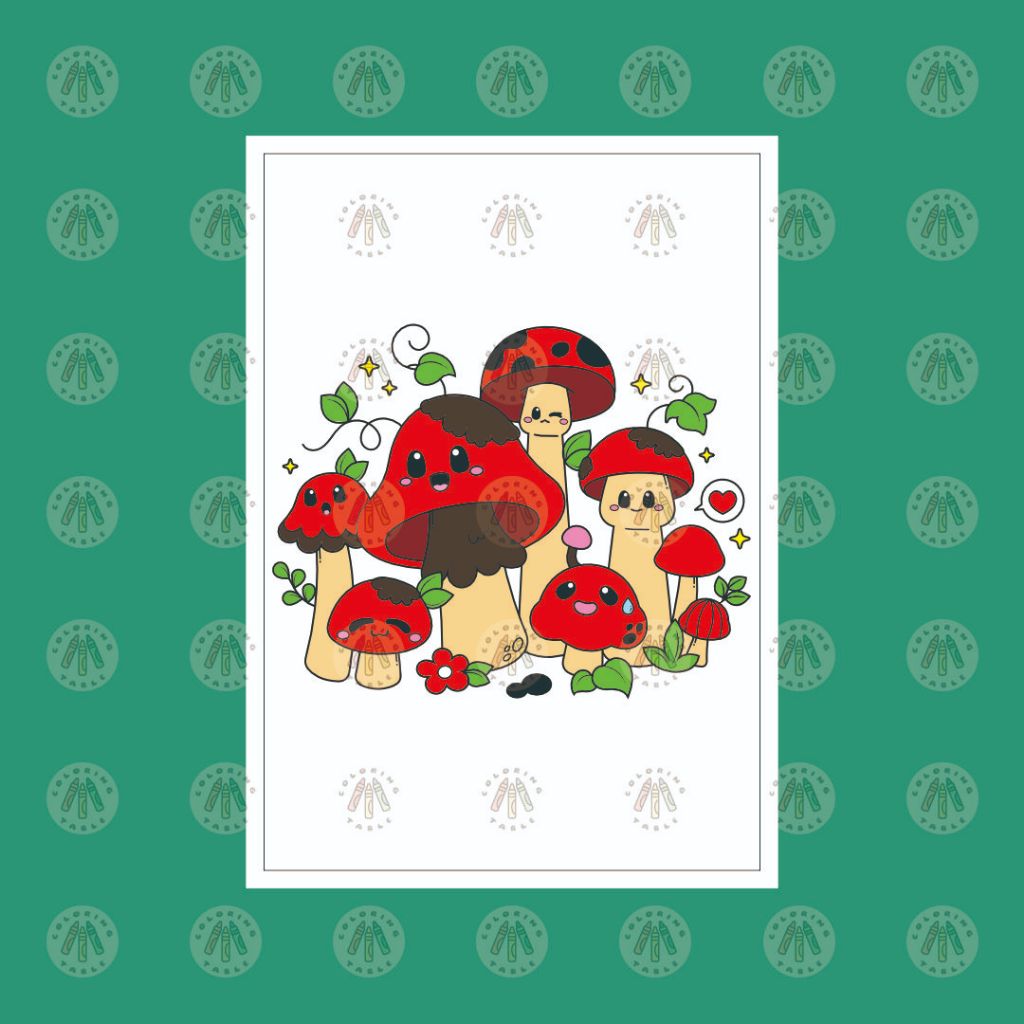 

Kertas Mewarnai Anak Bergambar – Jamur Lucu Warna Merah (A5)