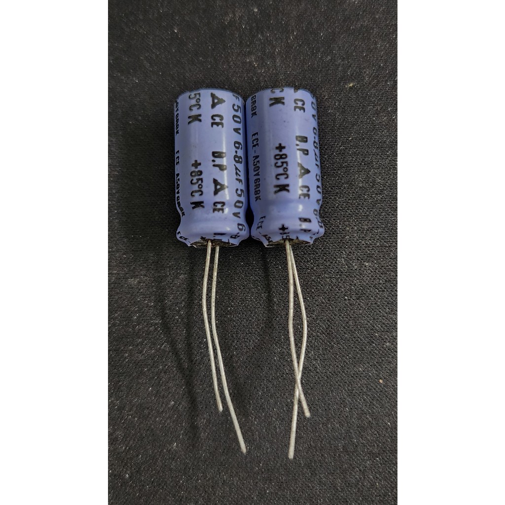 Elco 6.8uf 50v BiPolar BP CE - 1.2cm Diam. x 2.5cm Tinggi - Original Japan - Harga per 2 pcs