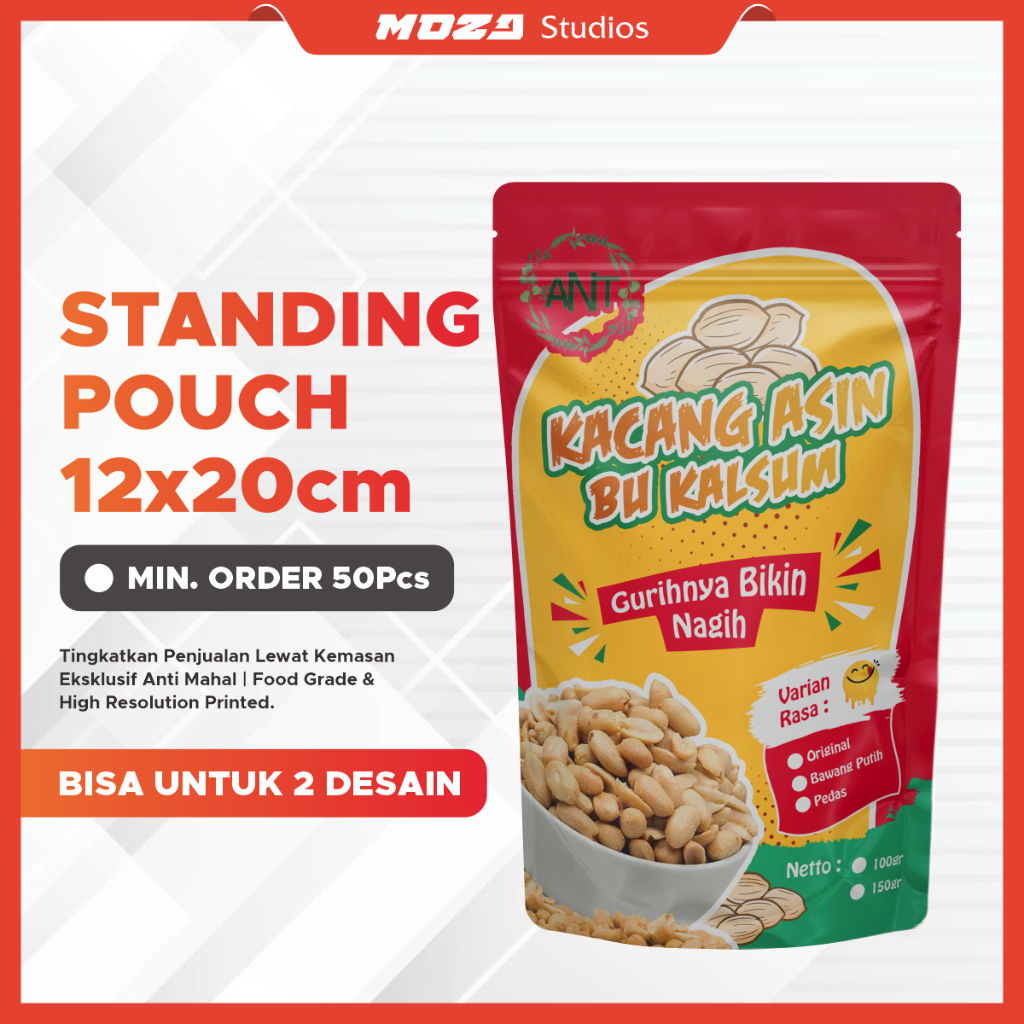 Cetak Standing Pouch - Ukuran 12x20cm Full Printing