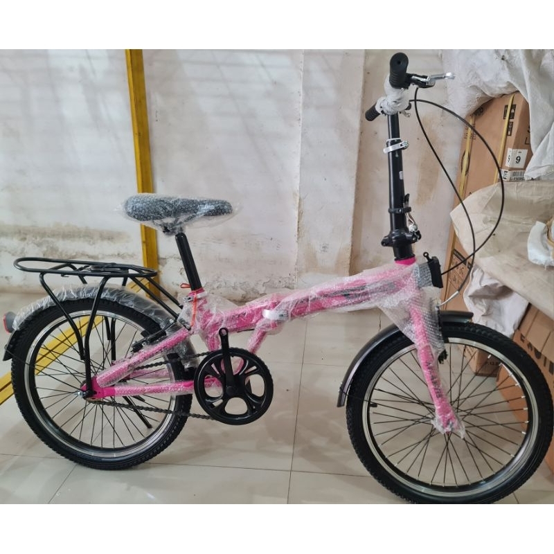 SEPEDA LIPAT 20 INCH ATLANTIS ( WARNA PINK / MERAH MUDA )