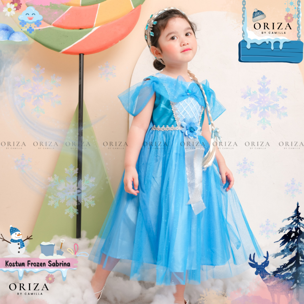 Kostum Frozen/Kostum Elsa/Dress Anak Cosplay Elsa Frozen