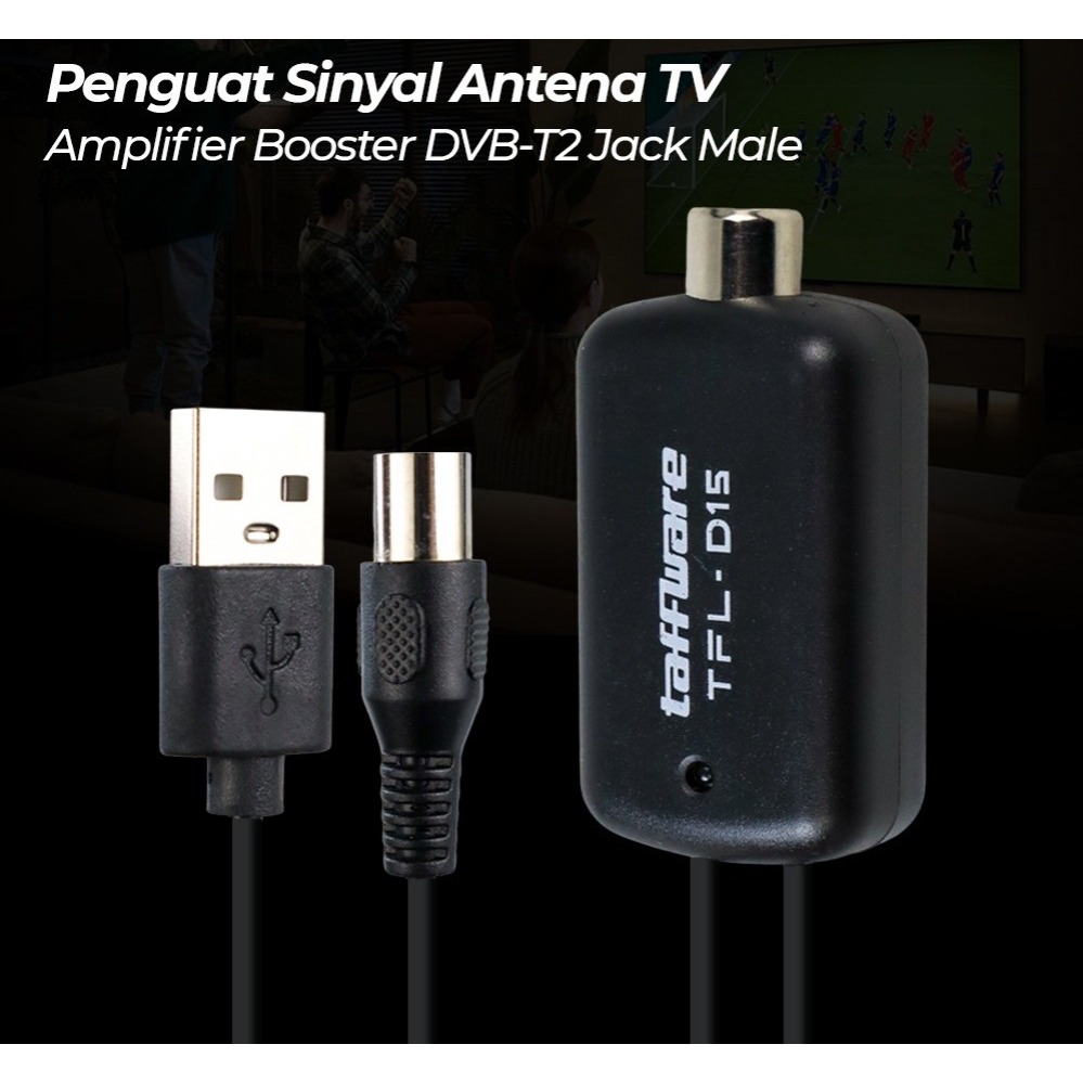 PENGUAT SINYAL ANTENA TV AMPLIFIER SIGNAL BOOSTER DVB-T2 - TFL-D15 - BLACK - 7RNA0JBK