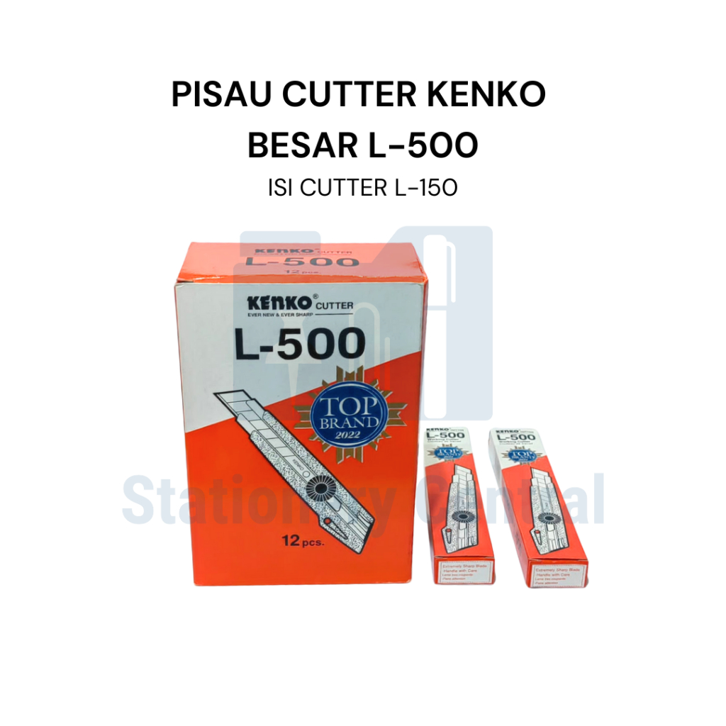 

Cutter Kenko Besar L-500 (per biji) Pisau Pemotong Kertas Besi