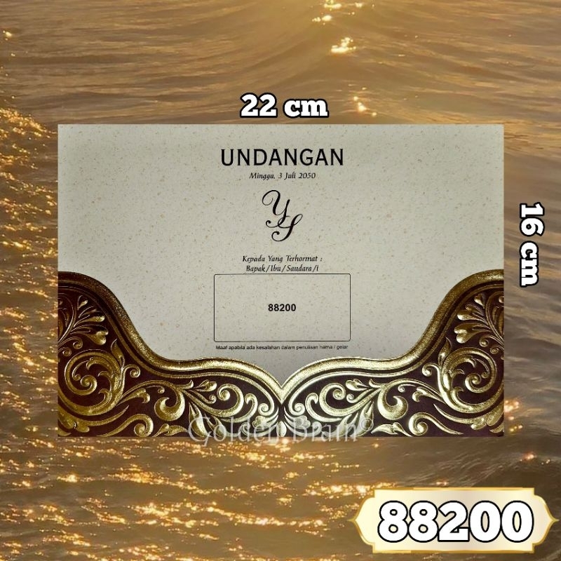 BLANKO UNDANGAN ERBA - PERNIKAHAN KHITANAN ULANG TAHUN DLL - 88200 - GOLDEN BRAIN - NUANSA CREAM GOL