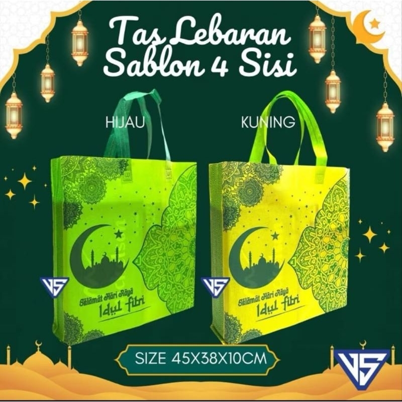 

Tas Spunbond Lebaran / Idul Fitri sablon 4 sisi Bulan Sabit