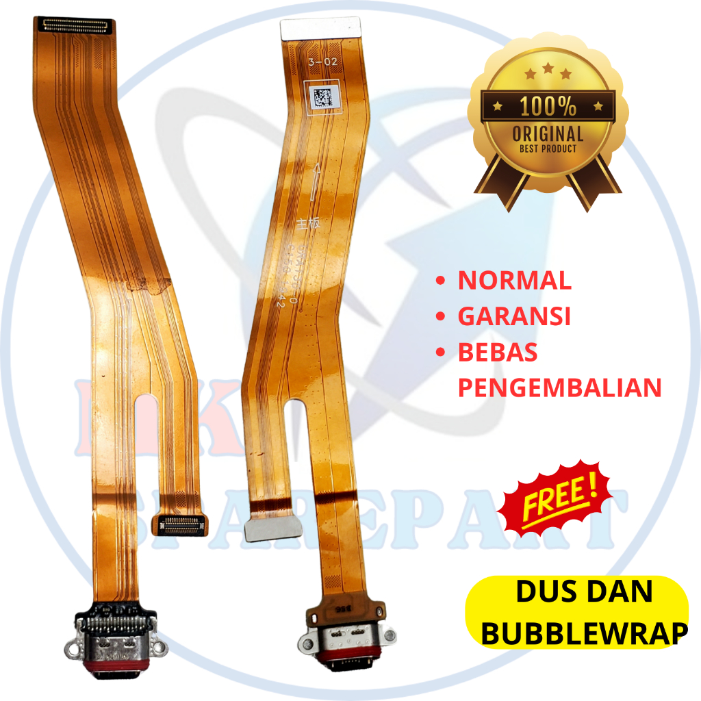 Board papan konektor cas/flexible charger hp Realme XT - asli original copotan cabutan bawaan