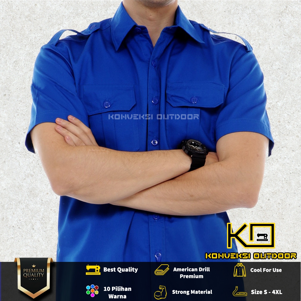 BAJU KEMEJA LAPANGAN SERAGAM ATASAN PDL PDH OUTDOOR LENGAN PENDEK - Pakaian Kerja Kantor Group Cargo