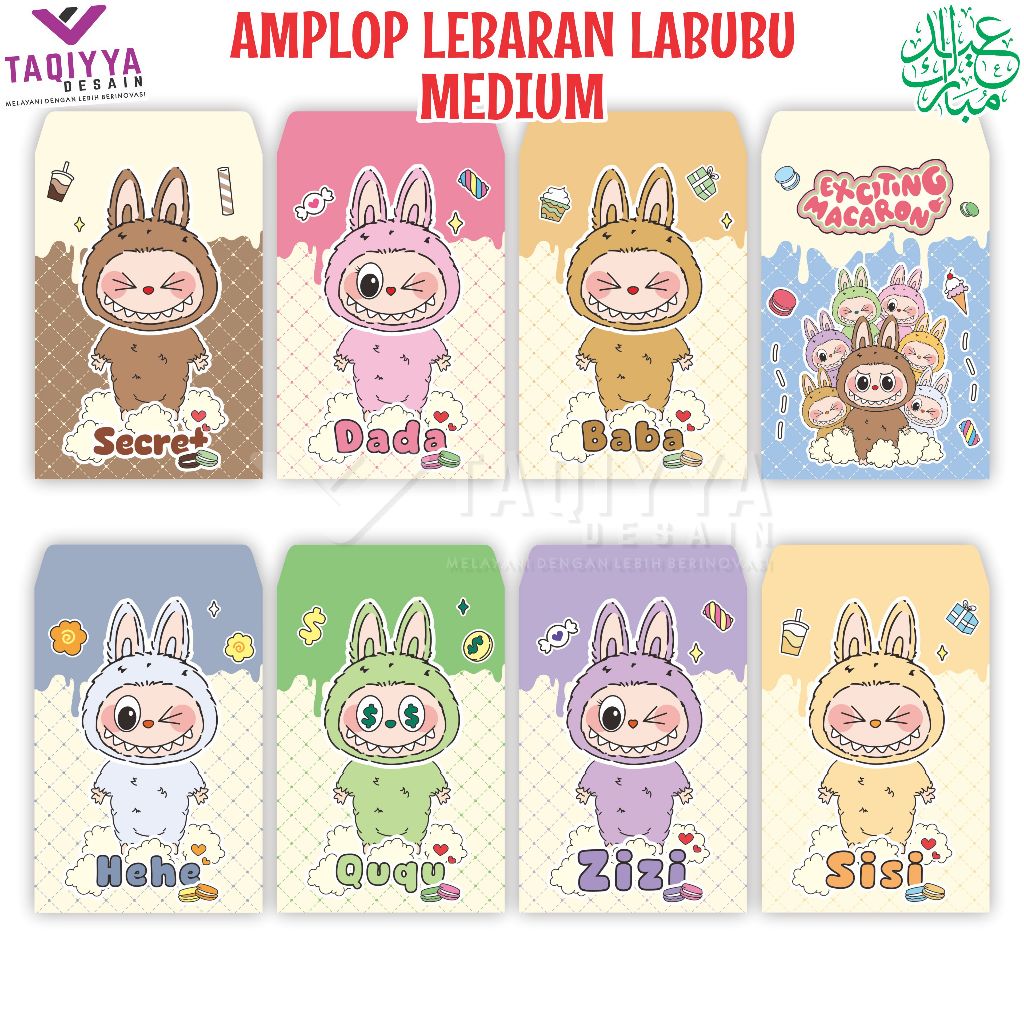 

AMPLOP LEBARAN MURAH UNIK KARAKTER LABUBU LENGKAP 10 PCS UK. MEDIUM