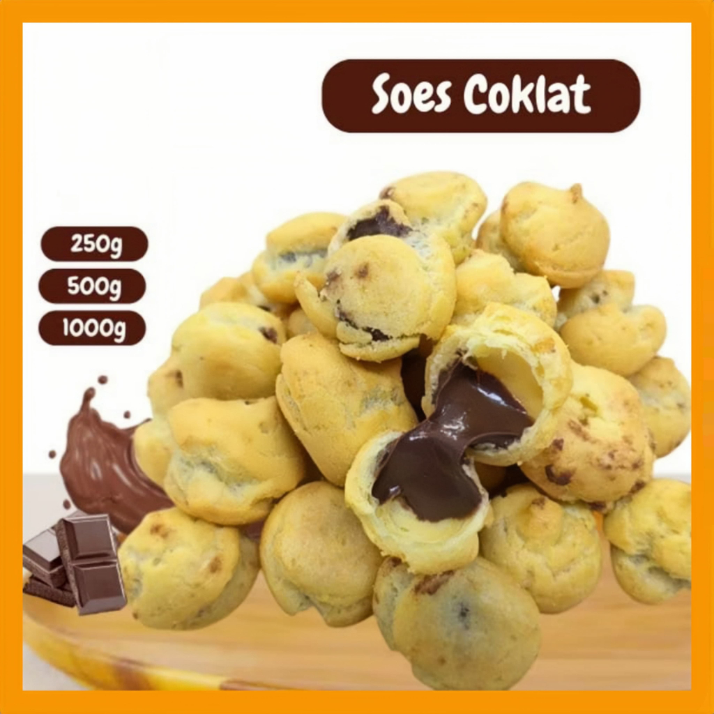 

COD] SNACK KUE SOES COKLAT 2KG KUE KERING COKLAT / SOES KREM BALLEN 2KG