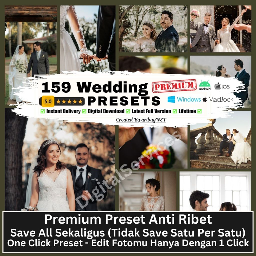 Lightroom Preset Premium Wedding Presets Digital Download Lifetime iOS Android Win Mac