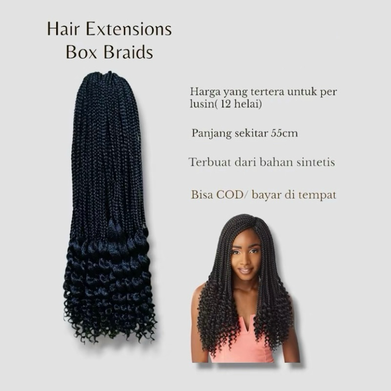 Rambut sambung kepang ulir 2warna/rambut extentions/aksesoris rambut/afrika style