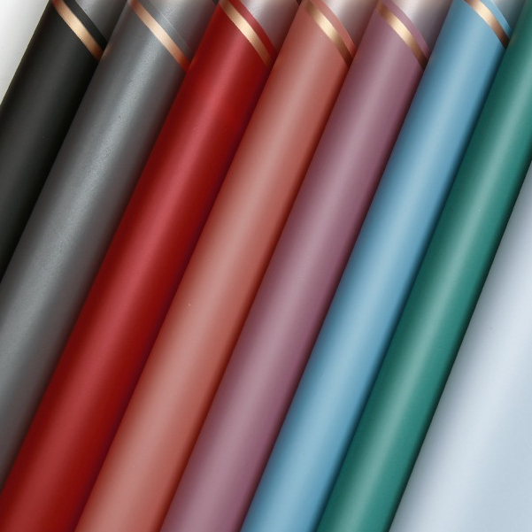 

(20 Lembar)Flower Wrapping Paper List Gold Varian OPP Kertas Buket Florist Kertas Kado