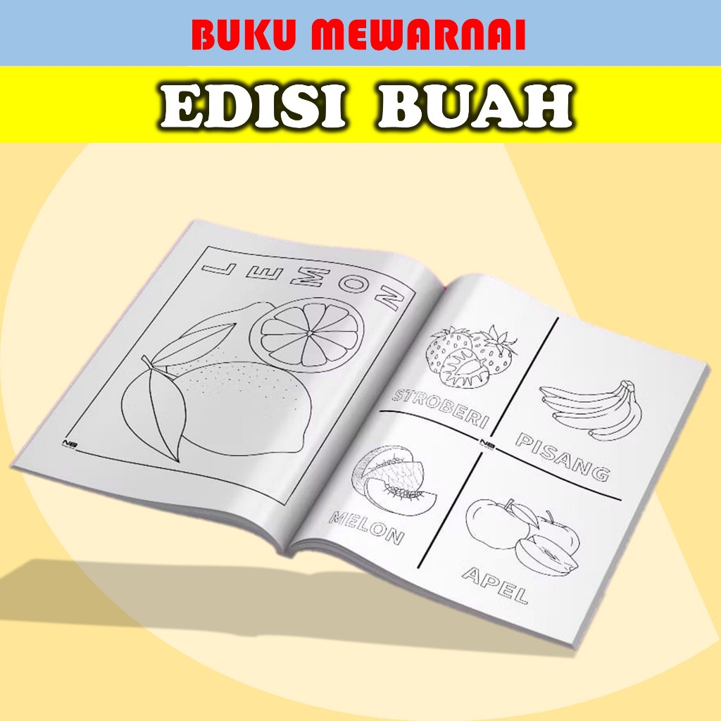 

Buku Gambar Mewarnai Seri Buah - Buku Mewarnai Anak TK Seri Buah - Coloring Book Seri Buah - Buku Gambar Mewarnai Anak SD Aesthetic Tebal Anak 3 Tahun