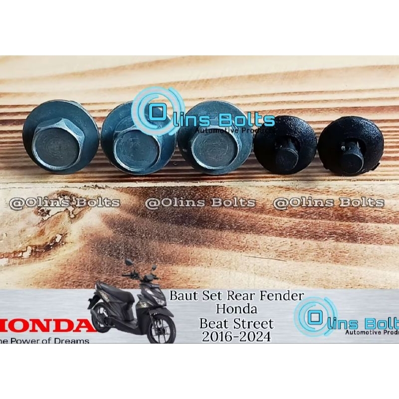 Baut Set Spakbor Belakang Honda Beat Street 2016-2024 Baut Set Spakbor Belakang Honda Beat Street 20