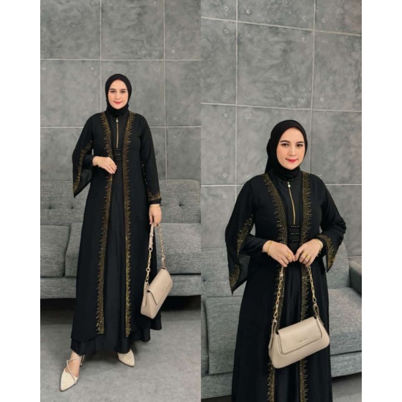 Anaya Organdi Terbaru Original AOO1 / Abaya Jersey Super Kualitas Terbaik / Abaya Arabian Turkey Ter