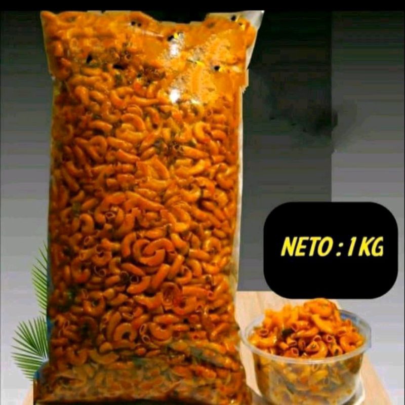 

1KG - Makaroni kriuk bumbu cikruh extra pedas daun jeruk 1kg