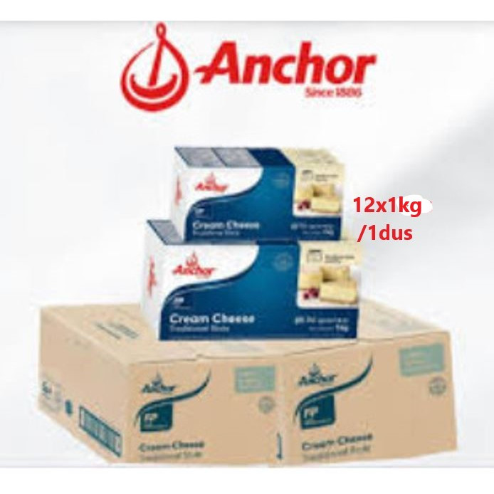 

Anchor Cream Cheese 12x1kg 1KARTON / 1 KARTON | Cream Cheese Anchor 12 X 1kg 1 DUS / 1DUS EXP OKT 25