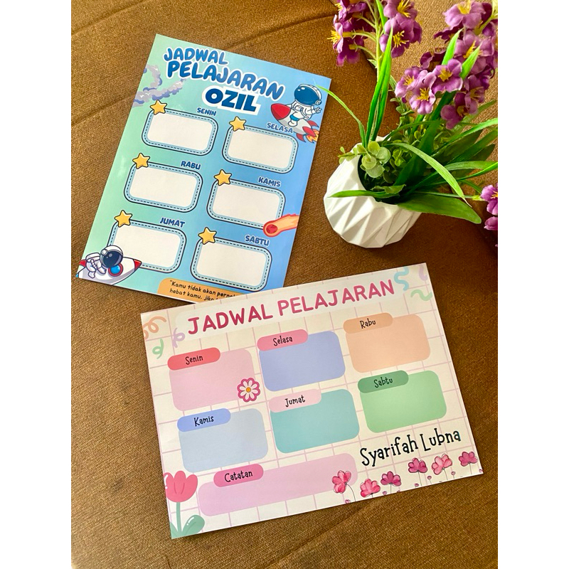 stiker jadwal pelajaran anak sekolah lucu