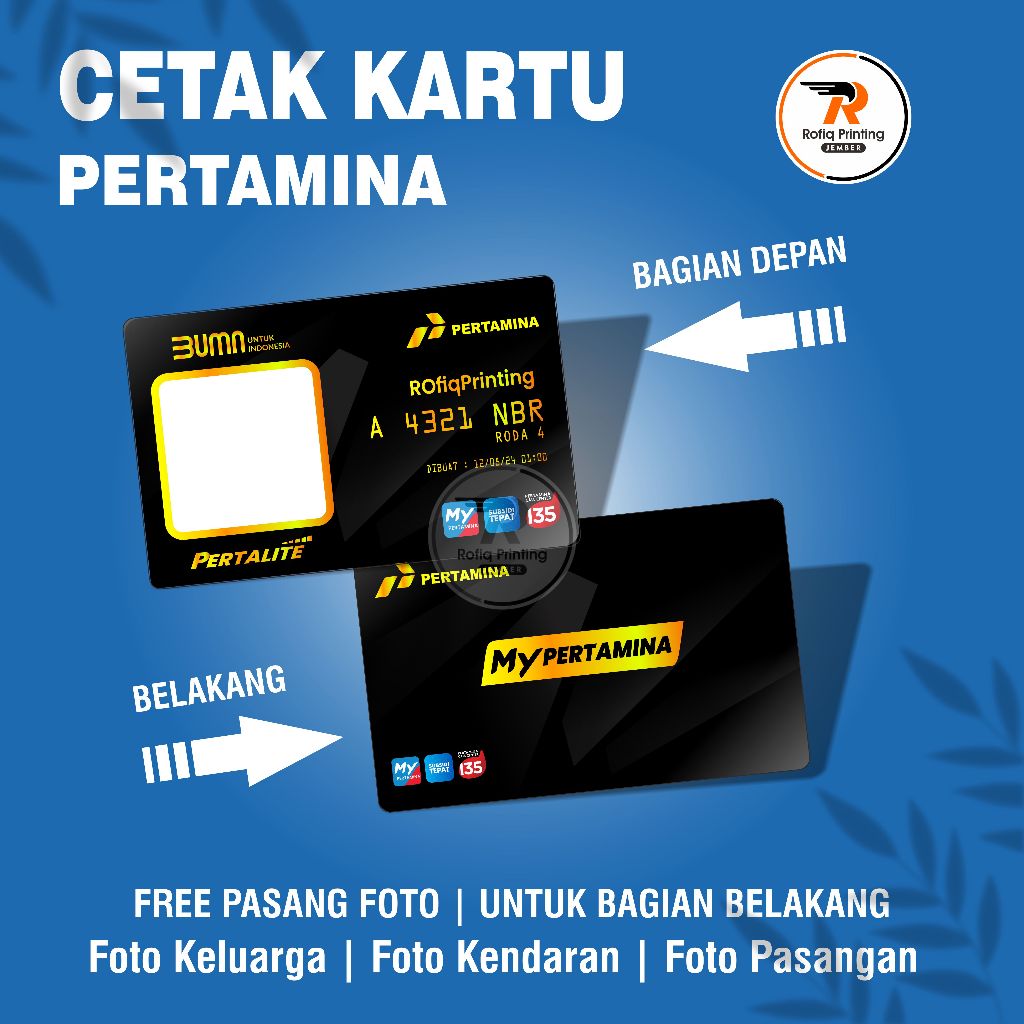 

Cetak Kartu Pertamina Premium Lanscape Bahan PVC 80 mc | 4 Design