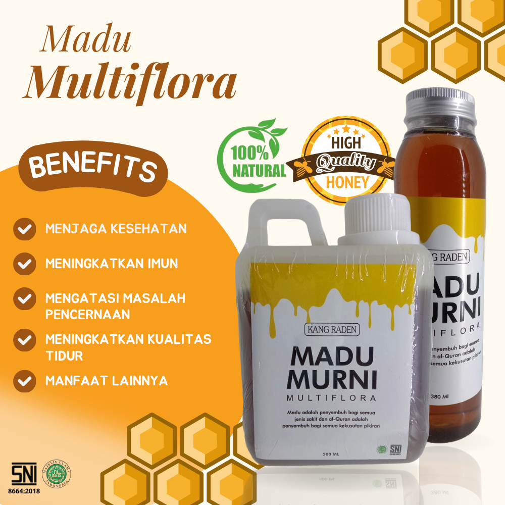 

BARU !! Madu Asli Multiflora MADU MURNI 500 ml by Kang Raden
